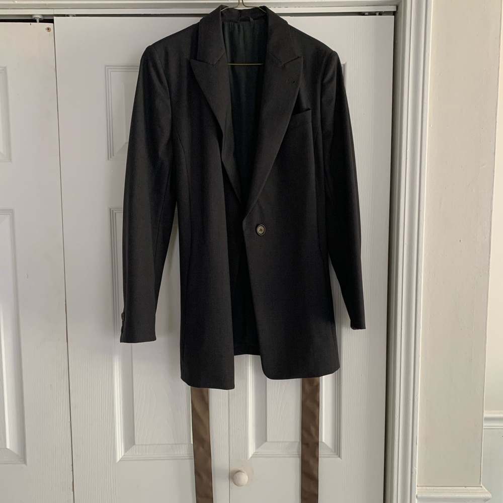 Brunello Cucinelli grey belted Blazer